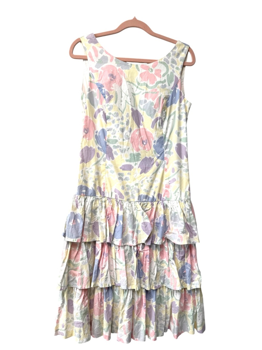 Vintage 1980s Floral Laura Ashley Ruffled Midi Sundress